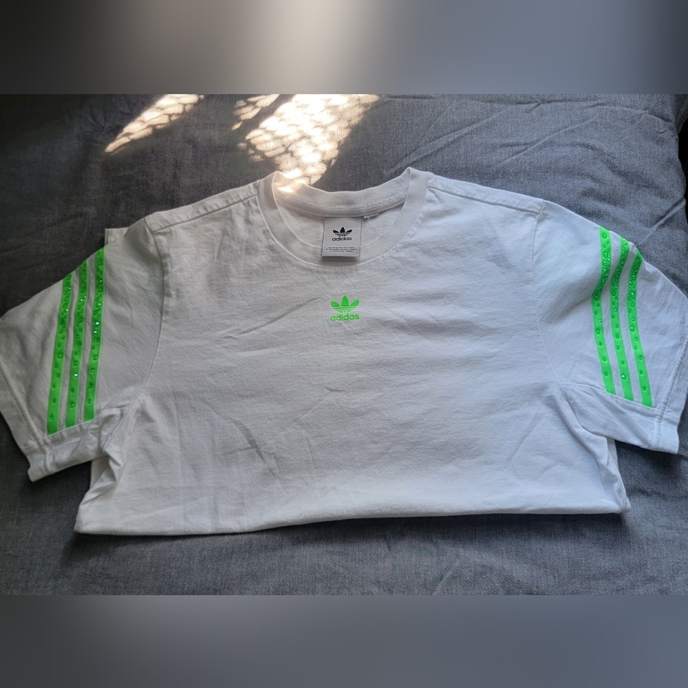 Adidas x Swarovski | Neon Crystal Gems T-Shirt | 100% Cotton | size S
